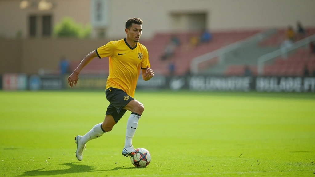 Professional football player performing sprint training on grass field during conditioning session