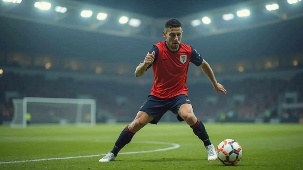 Football player executing accurate passing technique with precision